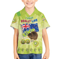 New Zealand Kiwi Family Matching Long Sleeve Bodycon Dress and Hawaiian Shirt I Just Really Like Kiwis