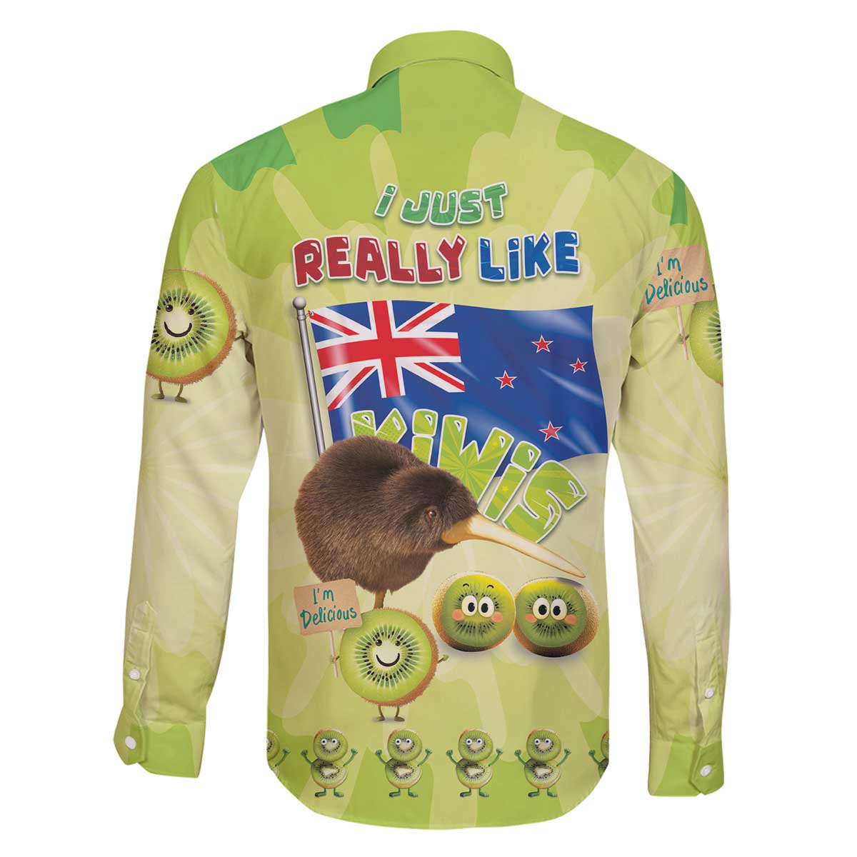 New Zealand Kiwi Family Matching Off The Shoulder Long Sleeve Dress and Hawaiian Shirt I Just Really Like Kiwis