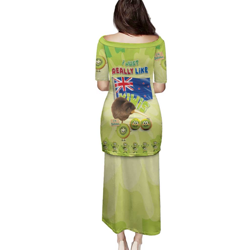 New Zealand Kiwi Family Matching Puletasi and Hawaiian Shirt I Just Really Like Kiwis