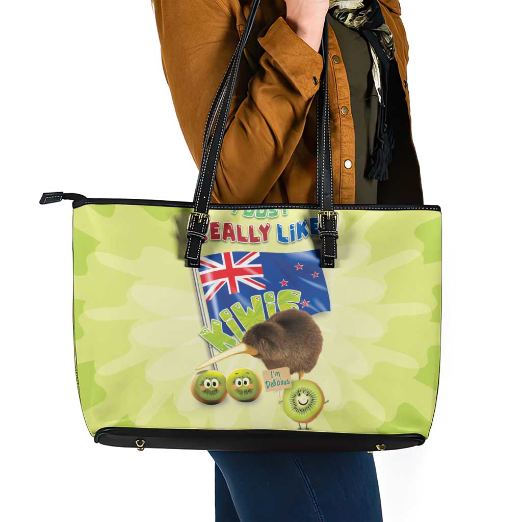 New Zealand Kiwi Leather Tote Bag I Just Really Like Kiwis