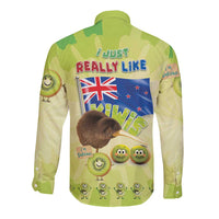 New Zealand Kiwi Long Sleeve Button Shirt I Just Really Like Kiwis DT04 - Polynesian Pride