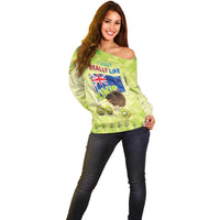 New Zealand Kiwi Off Shoulder Sweater I Just Really Like Kiwis