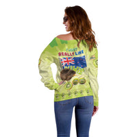 New Zealand Kiwi Off Shoulder Sweater I Just Really Like Kiwis