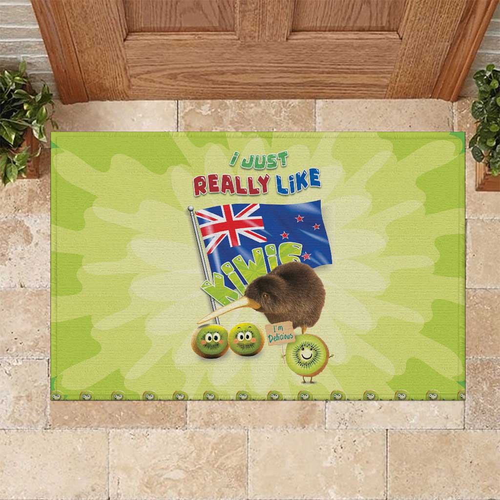 New Zealand Kiwi Rubber Doormat I Just Really Like Kiwis DT04 Green - Polynesian Pride