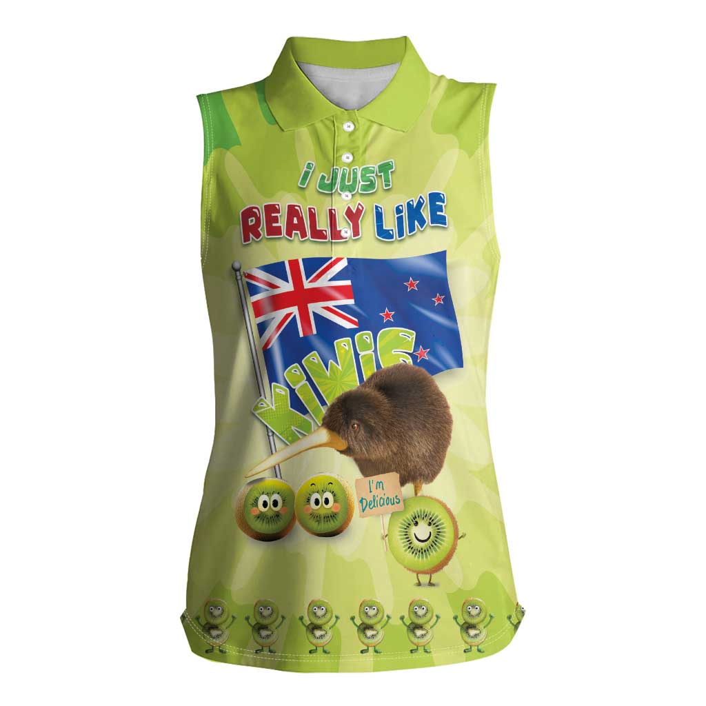 New Zealand Kiwi Women Sleeveless Polo Shirt I Just Really Like Kiwis