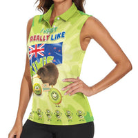 New Zealand Kiwi Women Sleeveless Polo Shirt I Just Really Like Kiwis