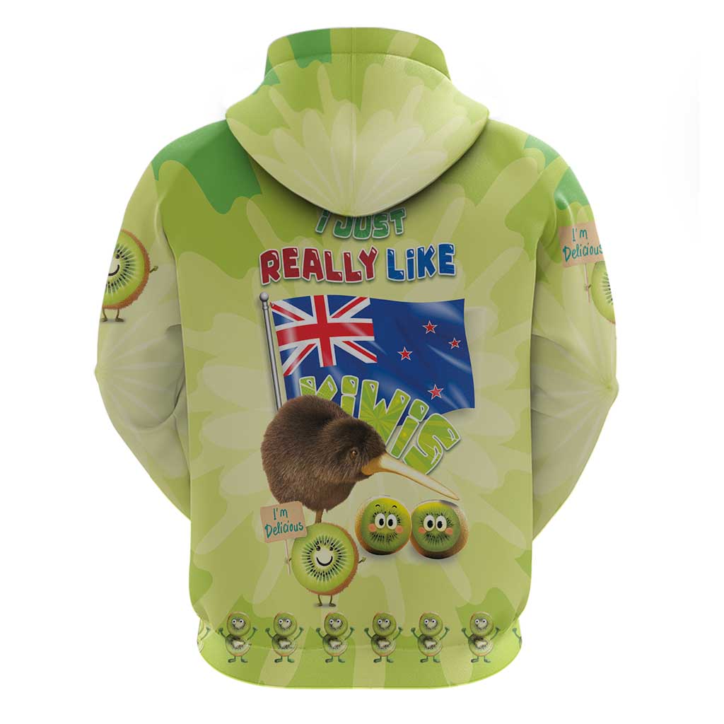 New Zealand Kiwi Zip Hoodie I Just Really Like Kiwis