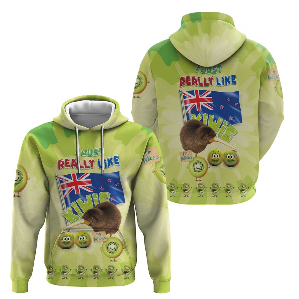 New Zealand Kiwi Zip Hoodie I Just Really Like Kiwis
