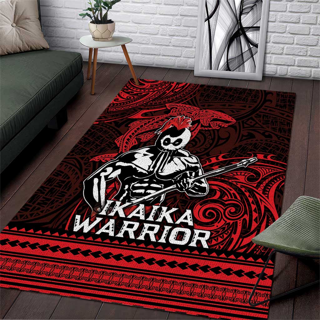 Hawaii Ikaika Warrior Area Rug Hawaiian Tribal Tattoo