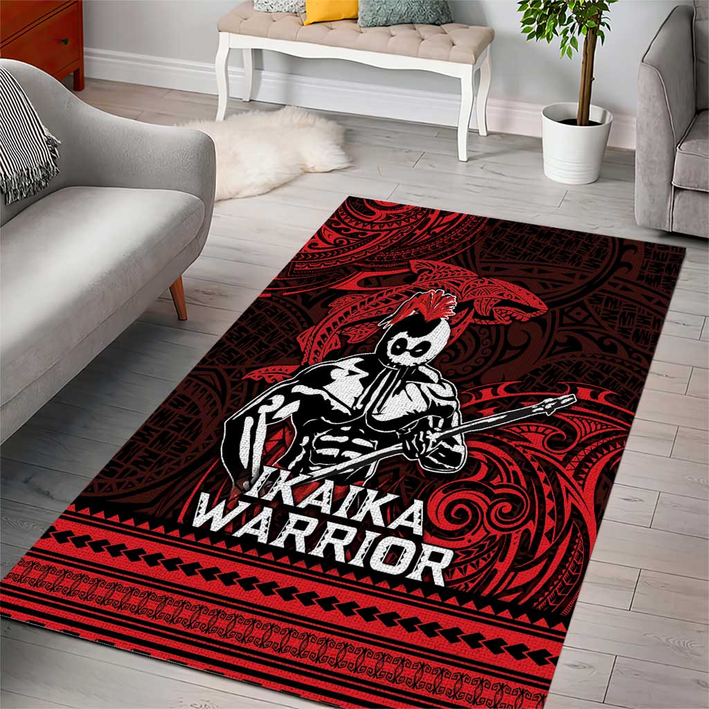 Hawaii Ikaika Warrior Area Rug Hawaiian Tribal Tattoo