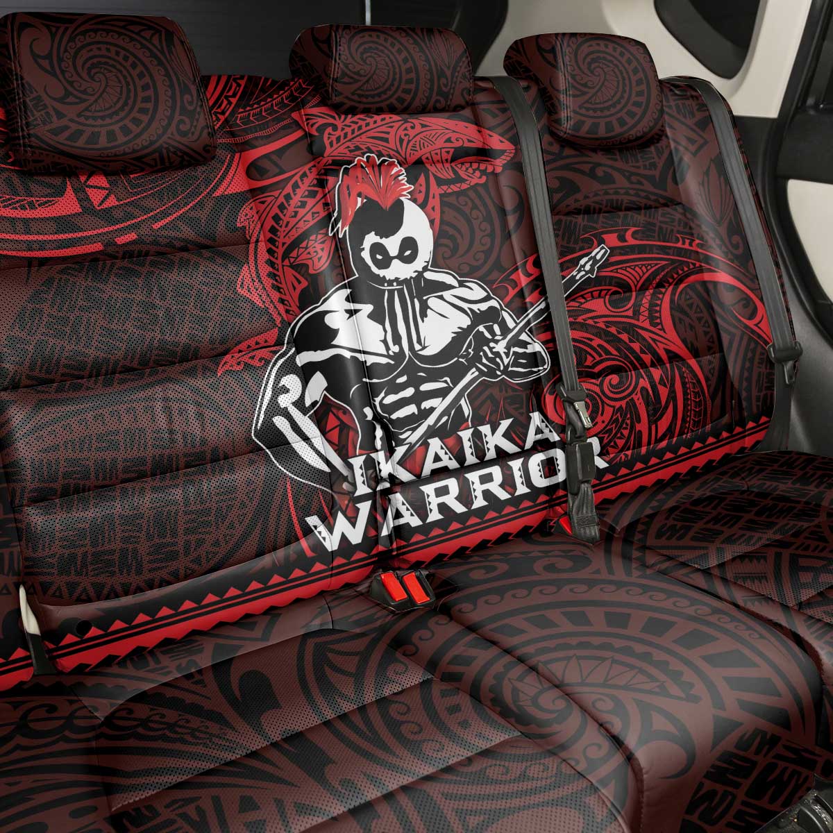 Hawaii Ikaika Warrior Back Car Seat Cover Hawaiian Tribal Tattoo
