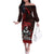 Hawaii Ikaika Warrior Family Matching Off The Shoulder Long Sleeve Dress and Hawaiian Shirt Hawaiian Tribal Tattoo