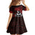 Hawaii Ikaika Warrior Family Matching Off Shoulder Short Dress and Hawaiian Shirt Hawaiian Tribal Tattoo