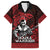 Hawaii Ikaika Warrior Family Matching Off Shoulder Short Dress and Hawaiian Shirt Hawaiian Tribal Tattoo