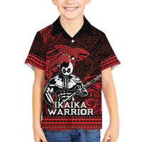 Hawaii Ikaika Warrior Family Matching Off Shoulder Short Dress and Hawaiian Shirt Hawaiian Tribal Tattoo