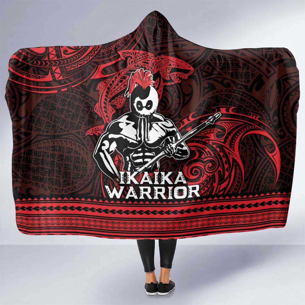 Hawaii Ikaika Warrior Hooded Blanket Hawaiian Tribal Tattoo