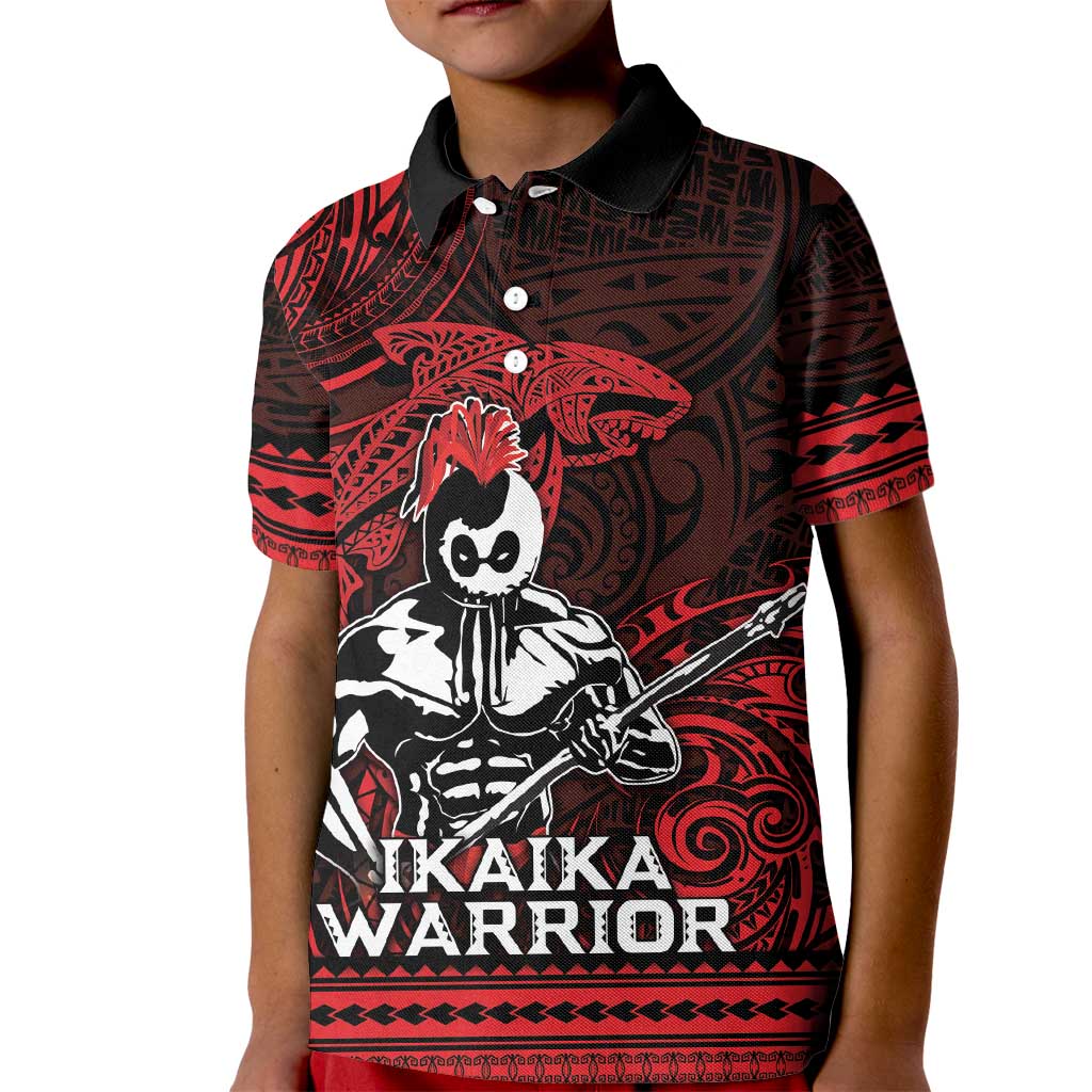 Hawaii Ikaika Warrior Kid Polo Shirt Hawaiian Tribal Tattoo