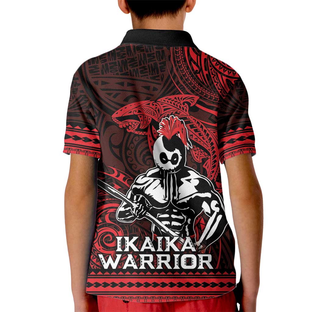 Hawaii Ikaika Warrior Kid Polo Shirt Hawaiian Tribal Tattoo