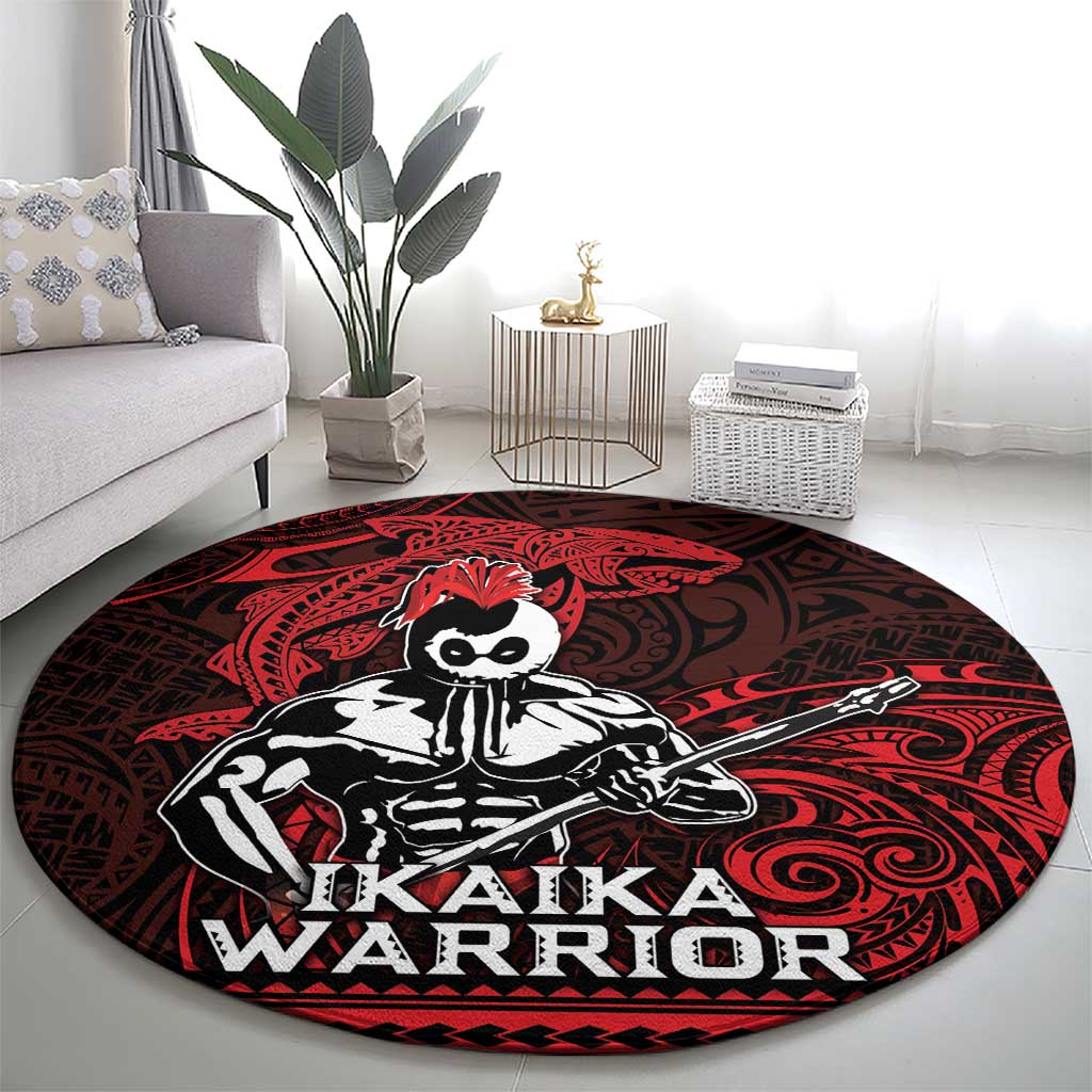 Hawaii Ikaika Warrior Round Carpet Hawaiian Tribal Tattoo