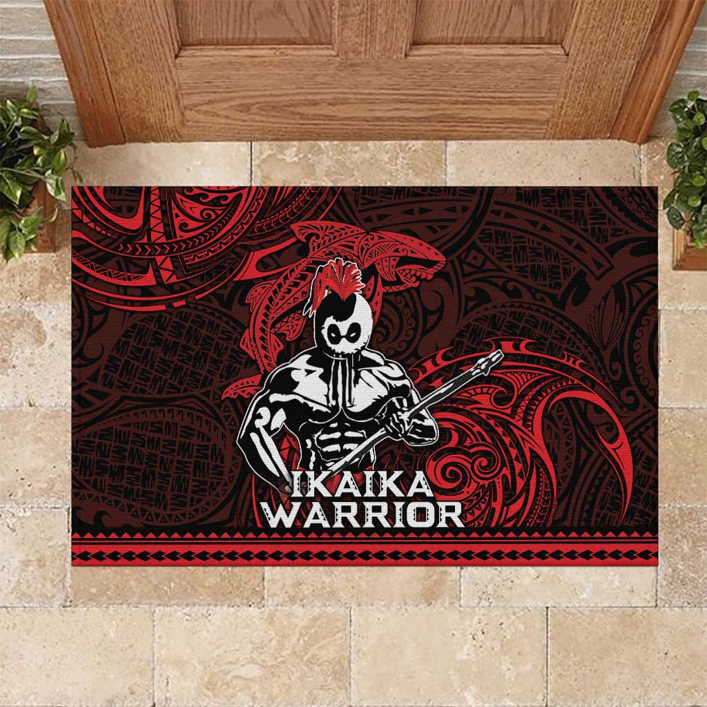 Hawaii Ikaika Warrior Rubber Doormat Hawaiian Tribal Tattoo