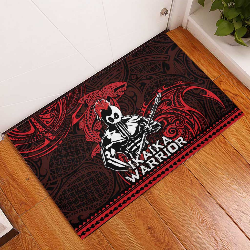 Hawaii Ikaika Warrior Rubber Doormat Hawaiian Tribal Tattoo