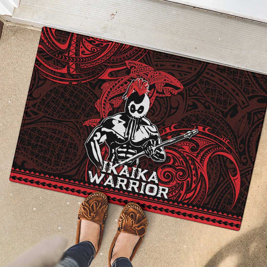 Hawaii Ikaika Warrior Rubber Doormat Hawaiian Tribal Tattoo