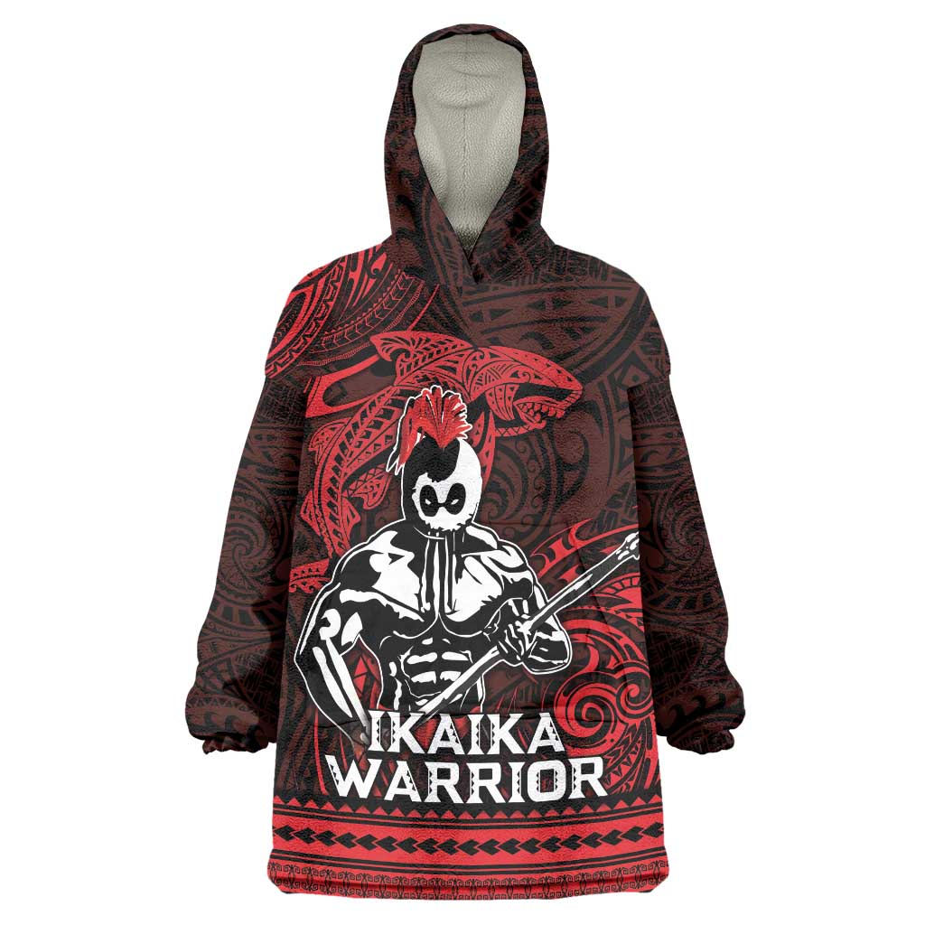 Hawaii Ikaika Warrior Wearable Blanket Hoodie Hawaiian Tribal Tattoo