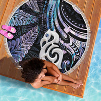 New Zealand Aotearoa Beach Blanket Maori Hei Manaia Purple Paua Shell DT04 - Polynesian Pride