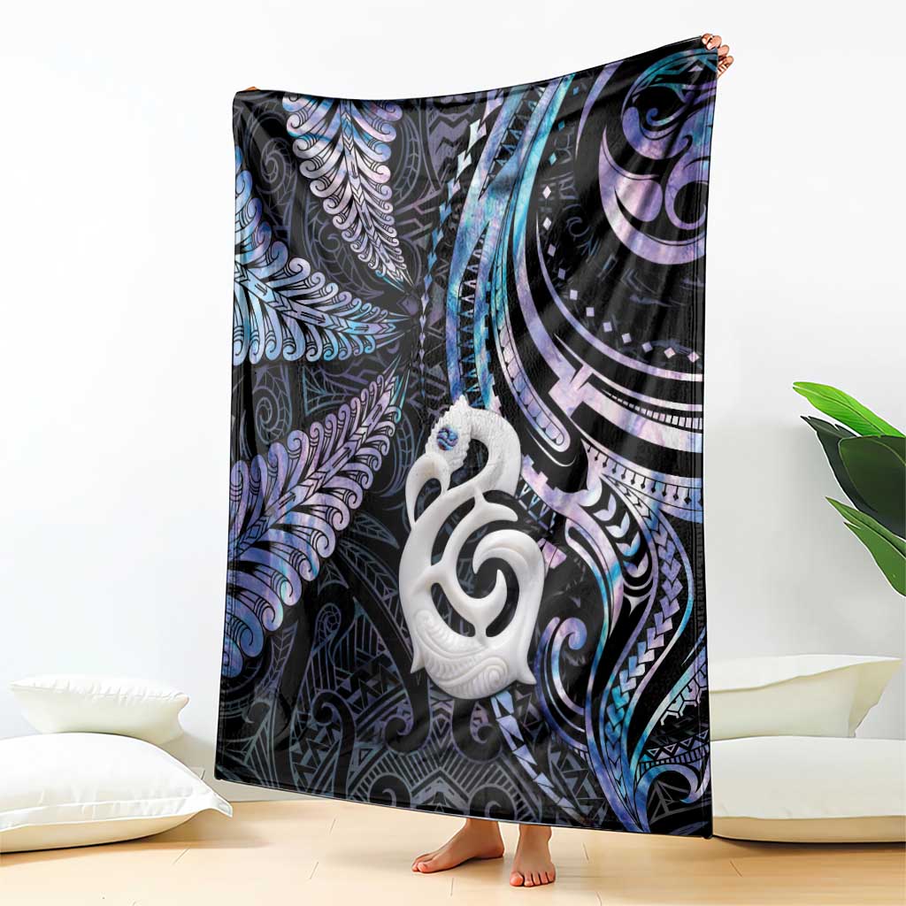 New Zealand Aotearoa Blanket Maori Hei Manaia Purple Paua Shell DT04 - Polynesian Pride