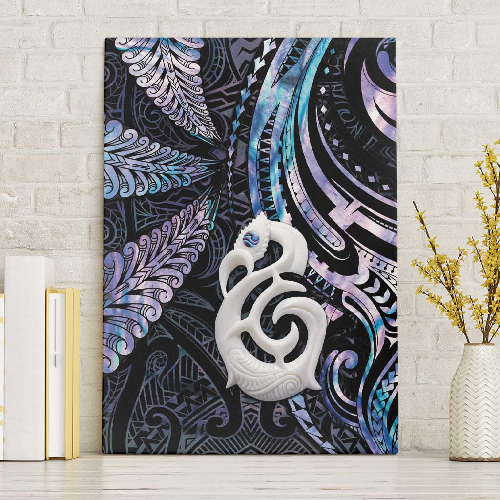 New Zealand Aotearoa Canvas Wall Art Maori Hei Manaia Purple Paua Shell