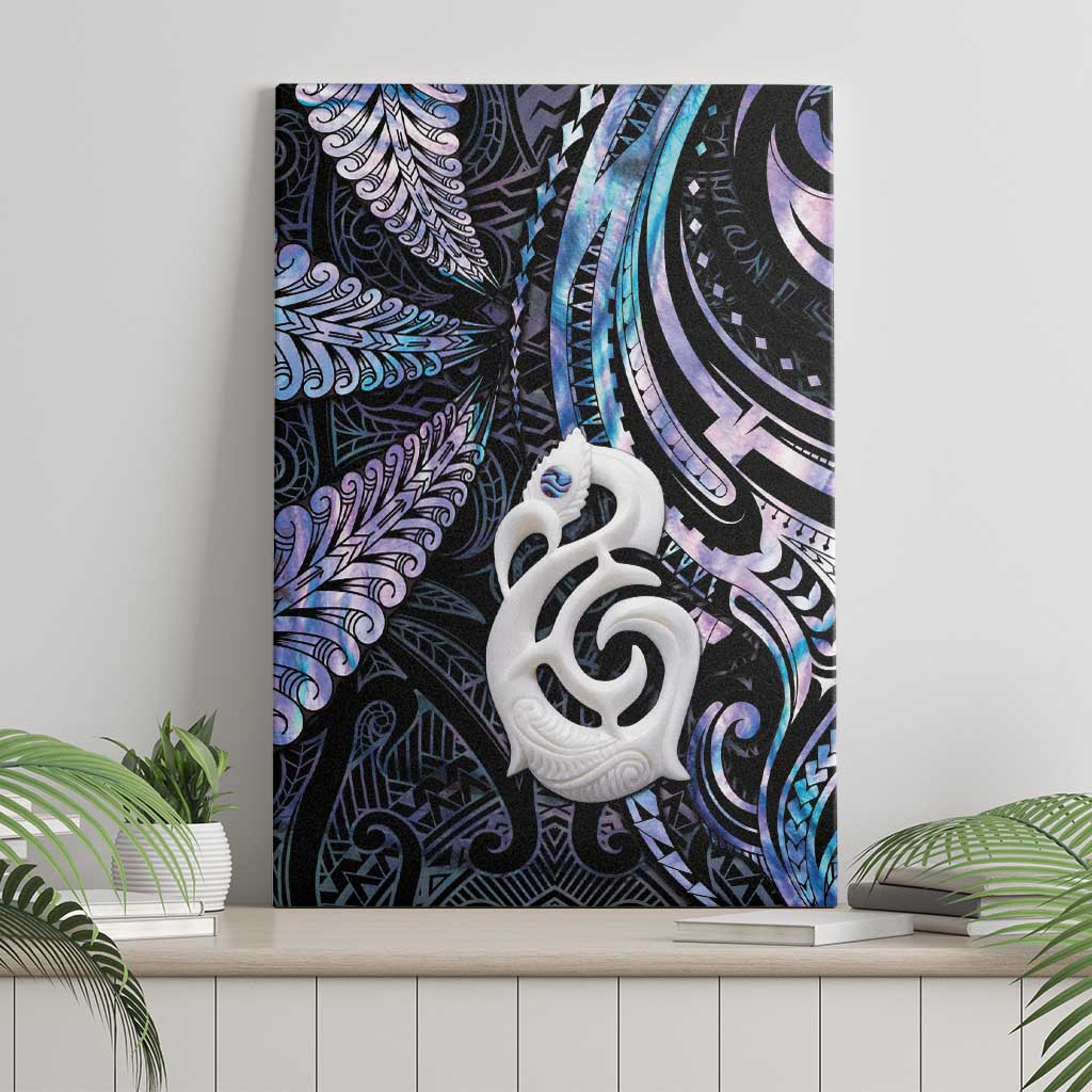 New Zealand Aotearoa Canvas Wall Art Maori Hei Manaia Purple Paua Shell DT04 - Polynesian Pride
