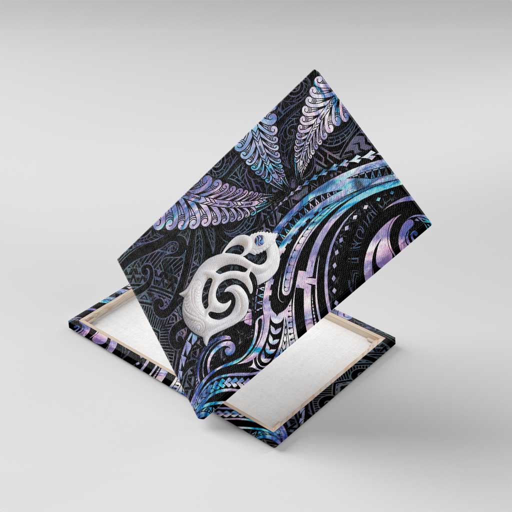 New Zealand Aotearoa Canvas Wall Art Maori Hei Manaia Purple Paua Shell DT04 With Frame Purple - Polynesian Pride
