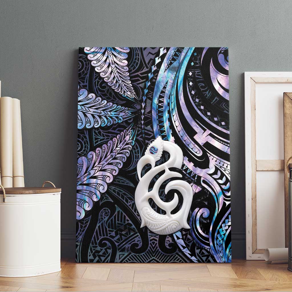 New Zealand Aotearoa Canvas Wall Art Maori Hei Manaia Purple Paua Shell DT04 - Polynesian Pride