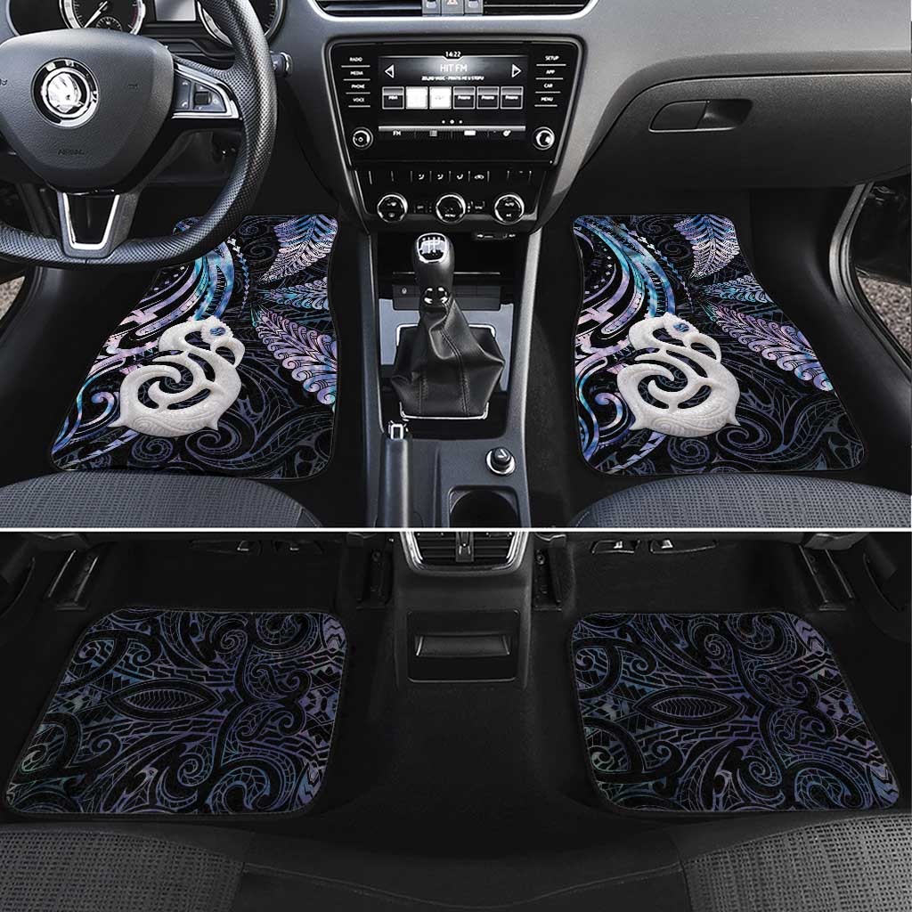 New Zealand Aotearoa Car Mats Maori Hei Manaia Purple Paua Shell DT04 Set 4pcs Purple - Polynesian Pride