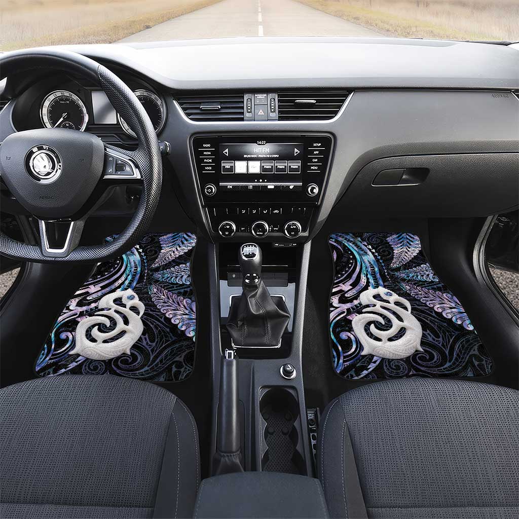 New Zealand Aotearoa Car Mats Maori Hei Manaia Purple Paua Shell DT04 Set 2pcs - Front Purple - Polynesian Pride