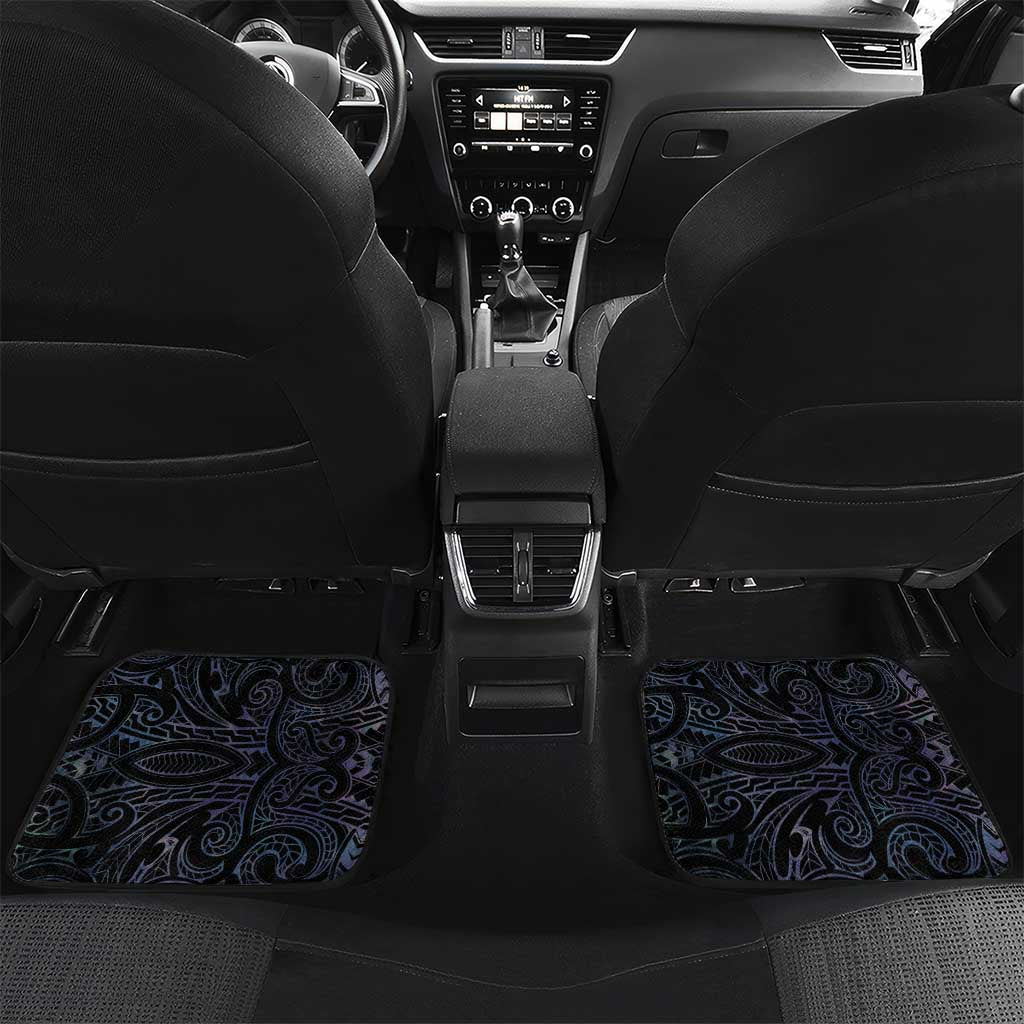 New Zealand Aotearoa Car Mats Maori Hei Manaia Purple Paua Shell DT04 Set 2pcs - Back Purple - Polynesian Pride