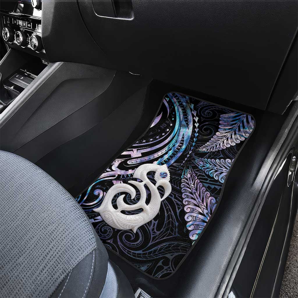 New Zealand Aotearoa Car Mats Maori Hei Manaia Purple Paua Shell DT04 - Polynesian Pride