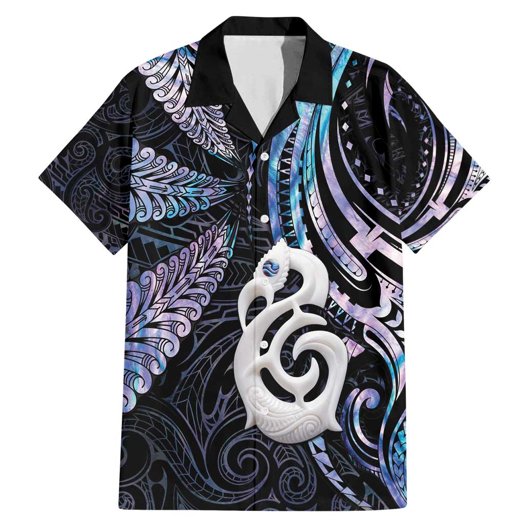 New Zealand Aotearoa Family Matching Mermaid Dress and Hawaiian Shirt Maori Hei Manaia Purple Paua Shell