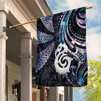 New Zealand Aotearoa Garden Flag Maori Hei Manaia Purple Paua Shell DT04 House Flag Purple - Polynesian Pride