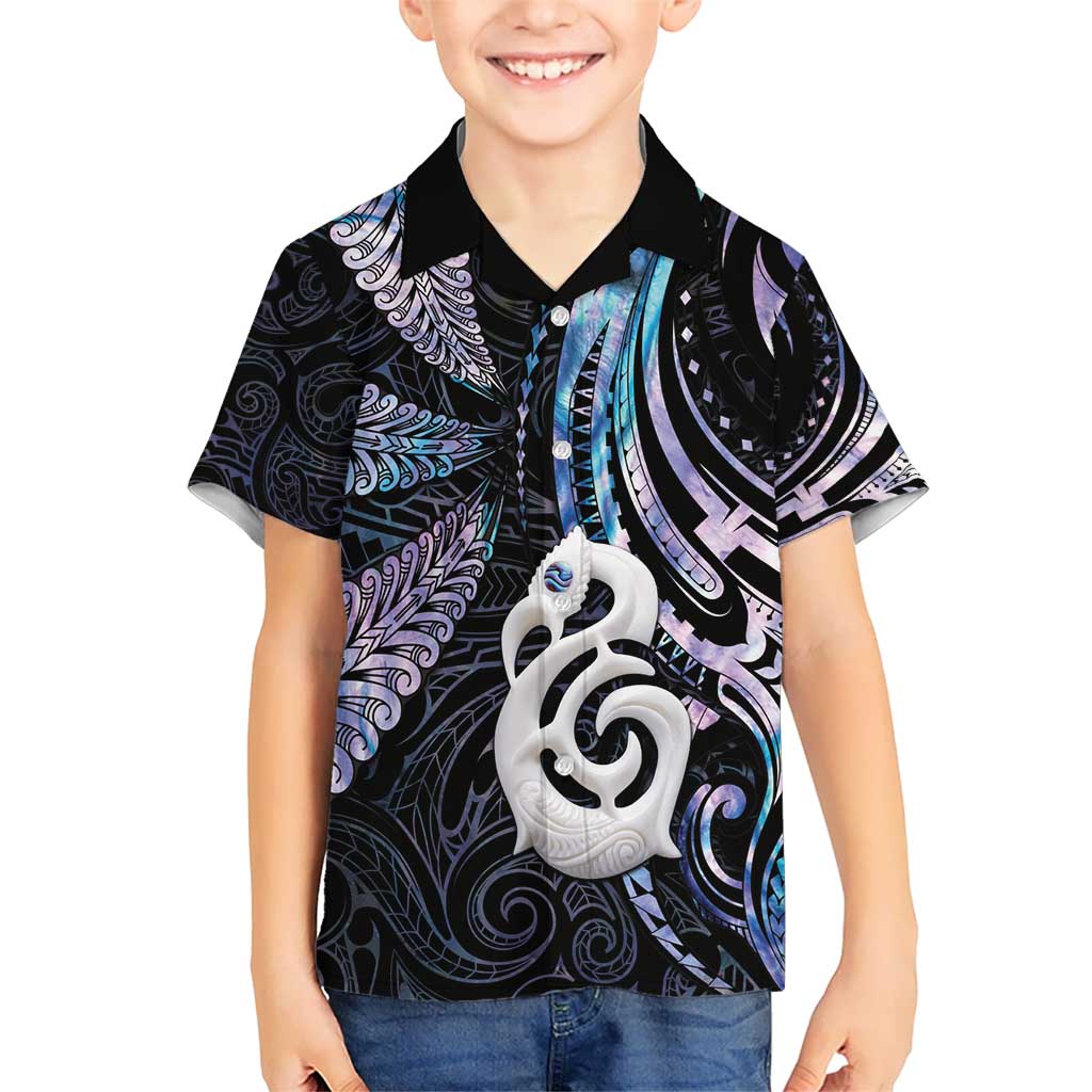 New Zealand Aotearoa Hawaiian Shirt Maori Hei Manaia Purple Paua Shell DT04 - Polynesian Pride