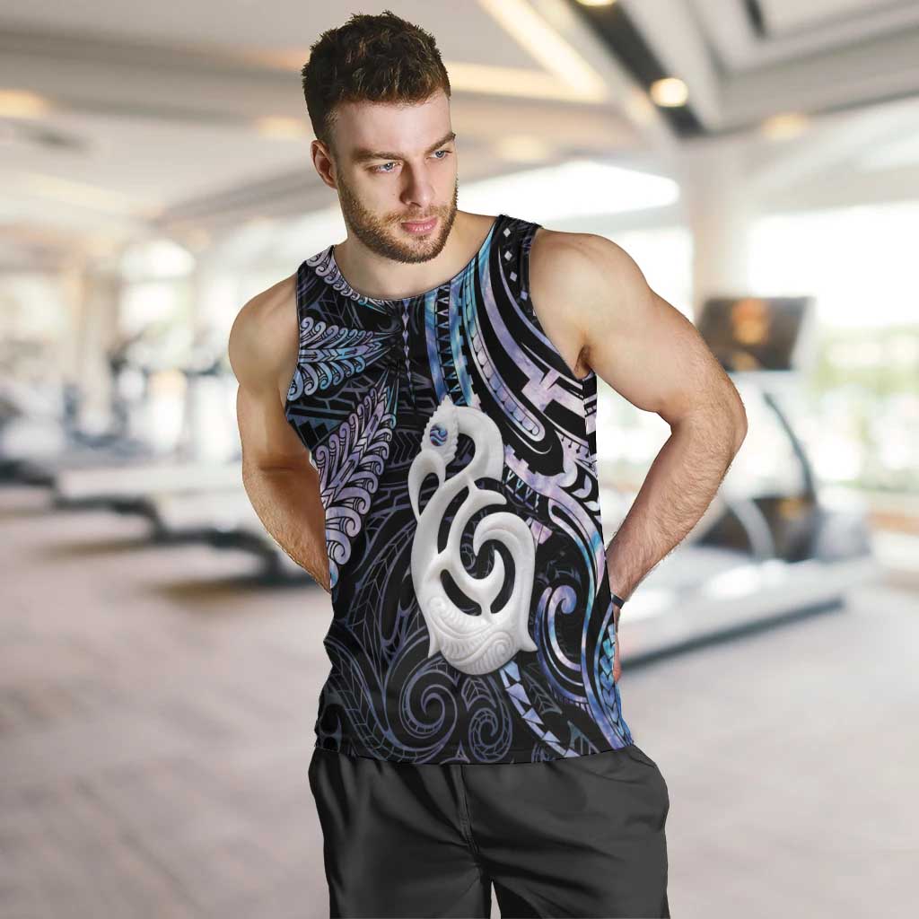 New Zealand Aotearoa Men Tank Top Maori Hei Manaia Purple Paua Shell DT04 Purple - Polynesian Pride