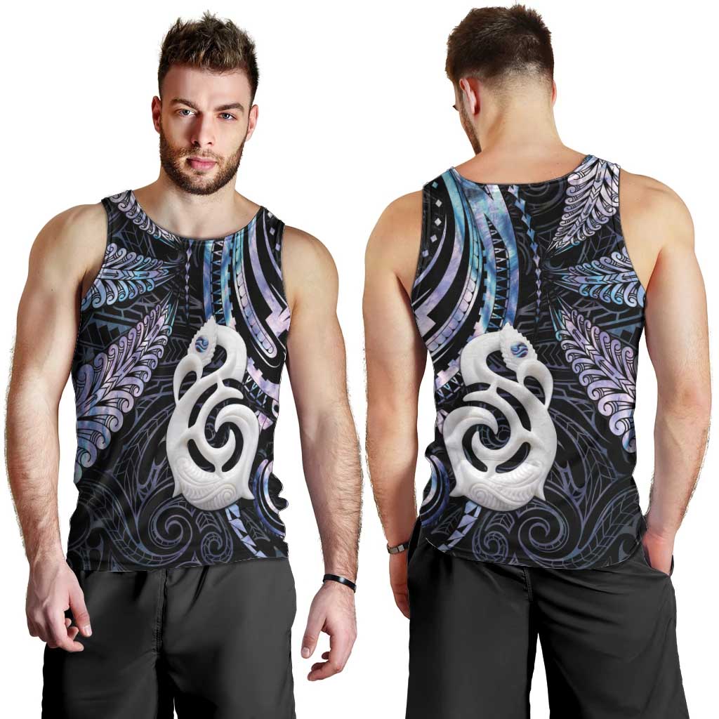 New Zealand Aotearoa Men Tank Top Maori Hei Manaia Purple Paua Shell DT04 - Polynesian Pride