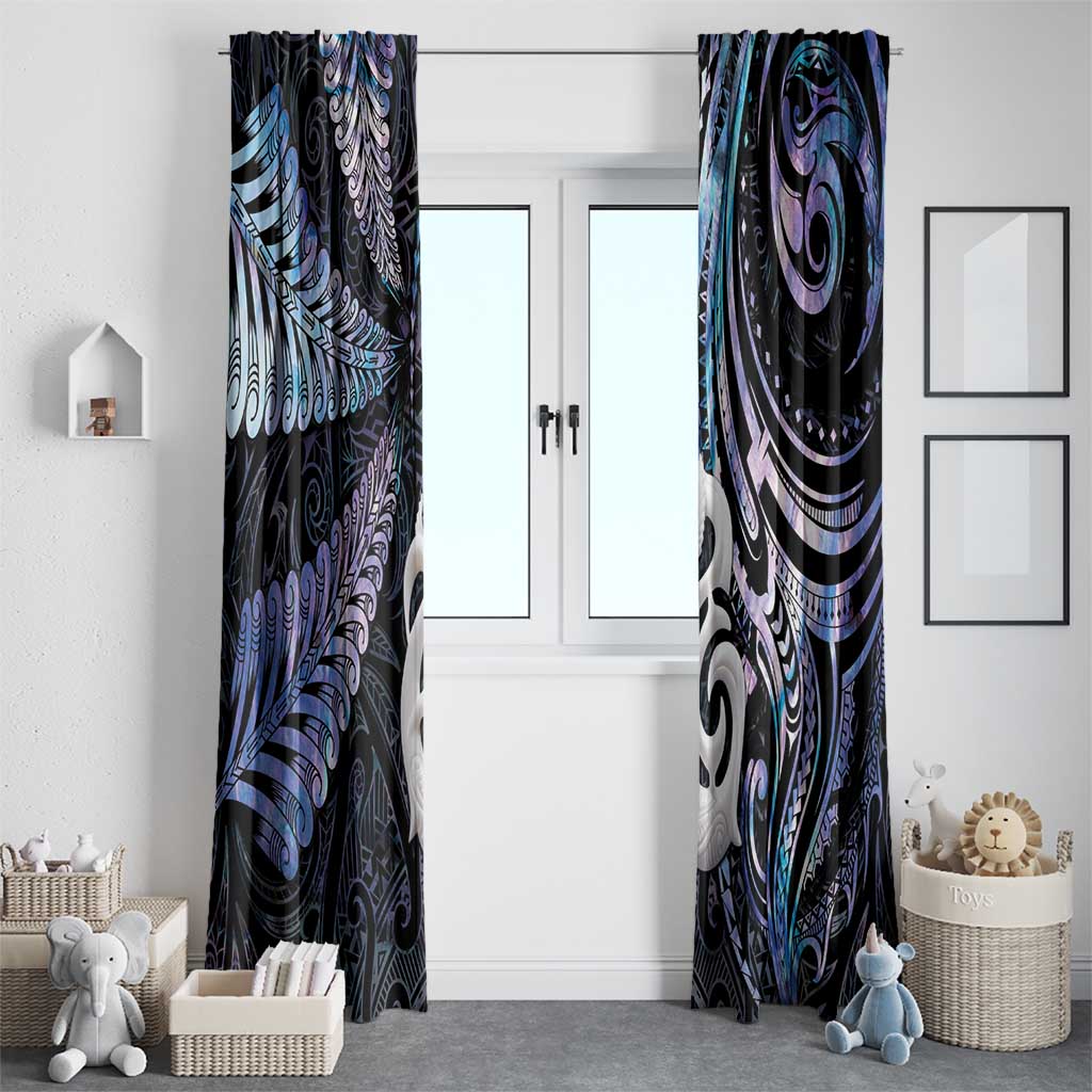 New Zealand Aotearoa Window Curtain Maori Hei Manaia Purple Paua Shell DT04 - Polynesian Pride