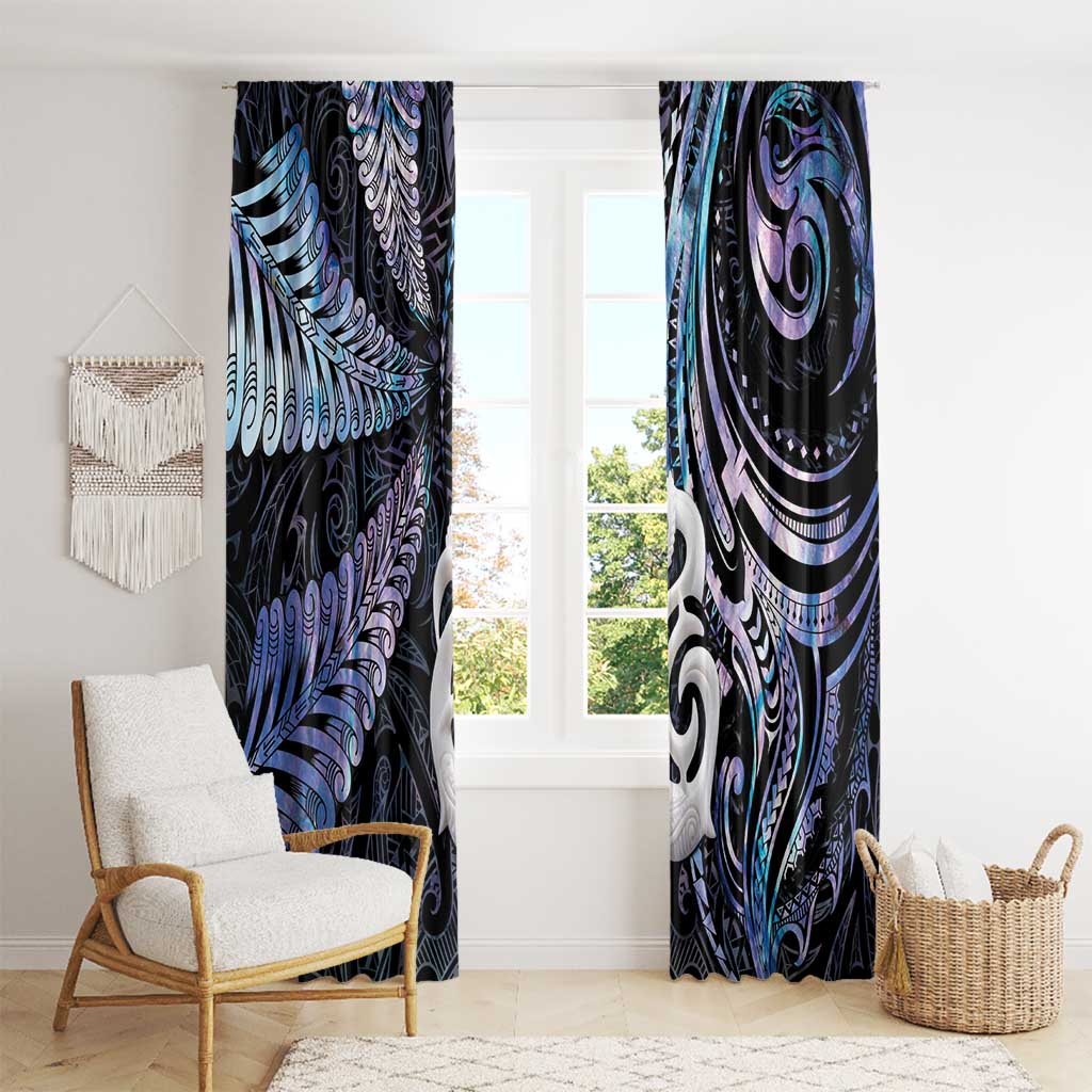 New Zealand Aotearoa Window Curtain Maori Hei Manaia Purple Paua Shell DT04 - Polynesian Pride
