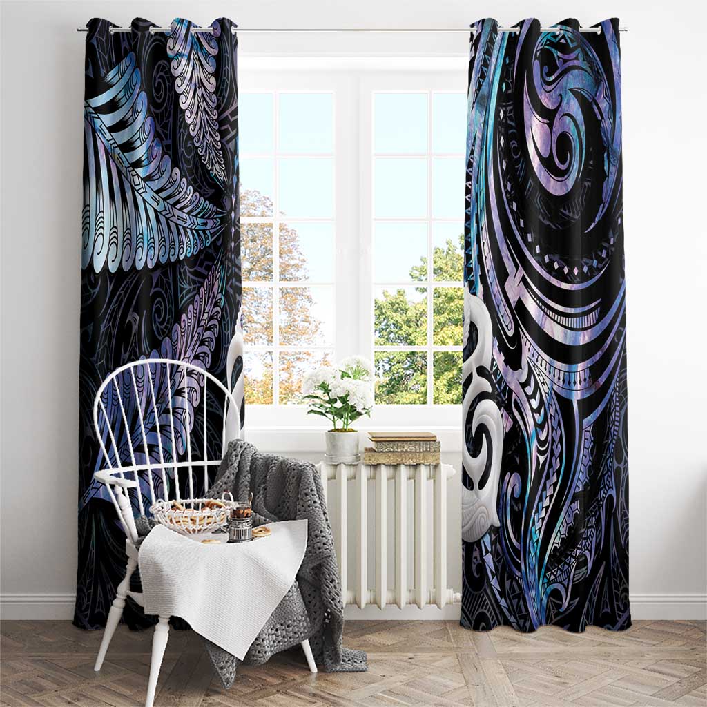 New Zealand Aotearoa Window Curtain Maori Hei Manaia Purple Paua Shell DT04 - Polynesian Pride