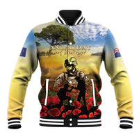 New Zealand ANZAC Day Baseball Jacket The Ode Remembrance And Poppy DT04 Unisex Yellow - Polynesian Pride
