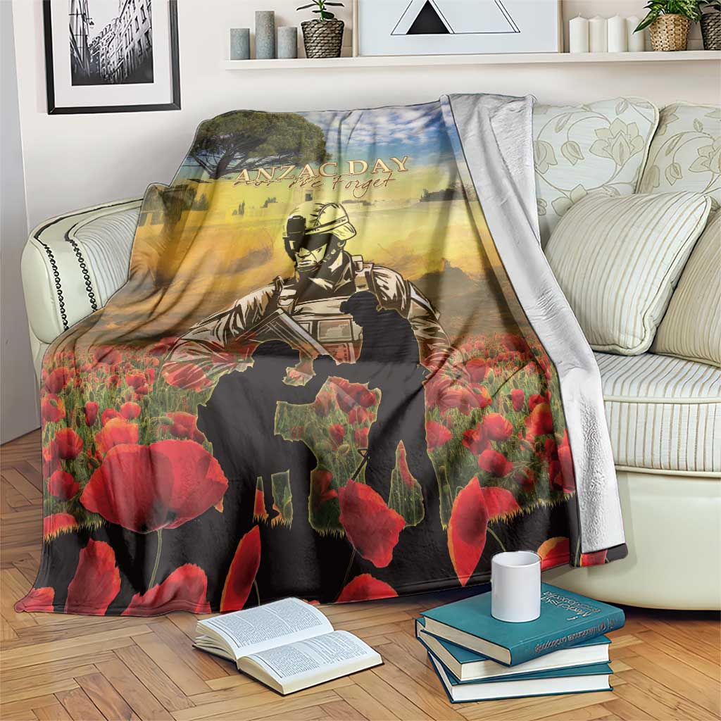 New Zealand ANZAC Day Blanket The Ode Remembrance And Poppy DT04 Yellow - Polynesian Pride