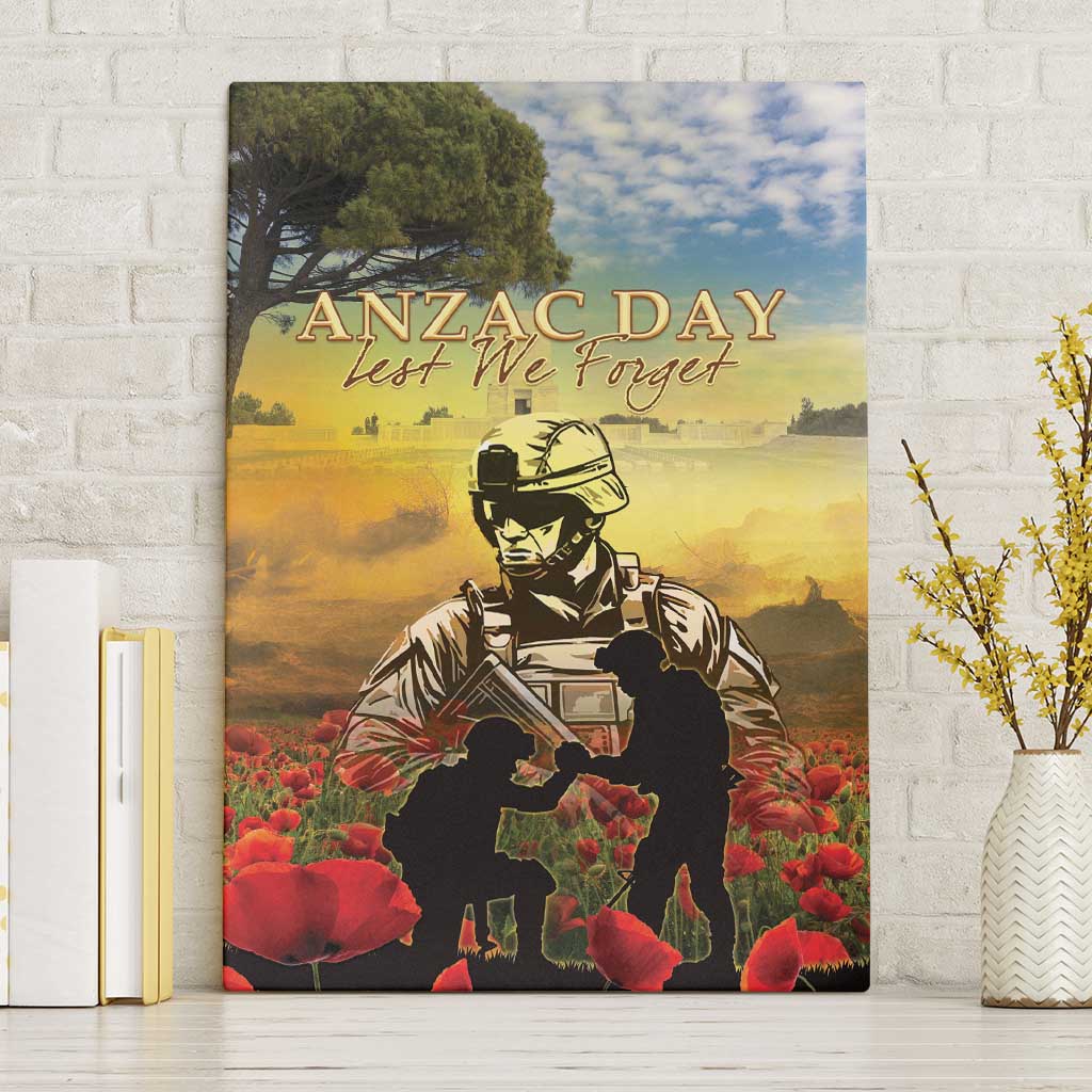 New Zealand ANZAC Day Canvas Wall Art The Ode Remembrance And Poppy DT04 Without Frame Yellow - Polynesian Pride