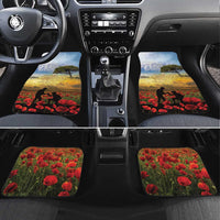 New Zealand ANZAC Day Car Mats The Ode Remembrance And Poppy DT04 Set 4pcs Yellow - Polynesian Pride