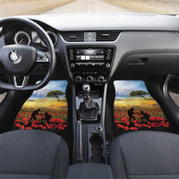New Zealand ANZAC Day Car Mats The Ode Remembrance And Poppy DT04 Set 2pcs - Front Yellow - Polynesian Pride